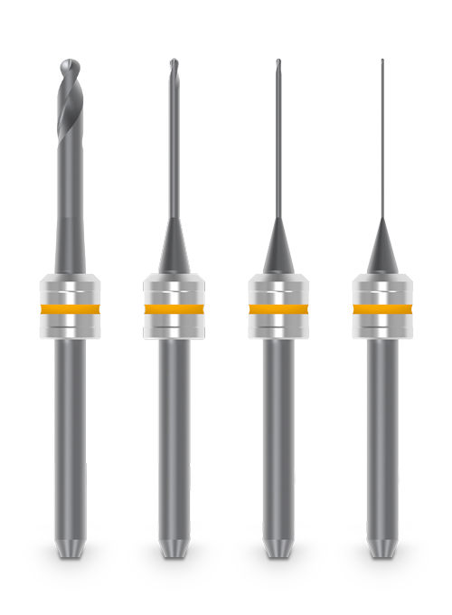 Burs, Milling - AG RFID Yellow - Processing Splint Plastics (PMMA)
