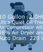 California Air Tools 10020HDCADC-22060  Ultra Quiet & Oil-Free  2.0 Hp,  10.0 Gal.        w/ Air Dryer (220v 60hz)