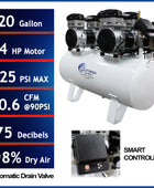 California Air Tools 4.0 Hp SMART Ultra Quiet & Oil-Free 20 Gallon Air Compressor with 98% Air Dryer and Auto Drain Valve