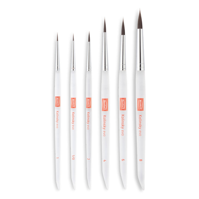 Renfert Kolinsky EVO brush set (size 1, 2, 4, 6, 8, 1/0)